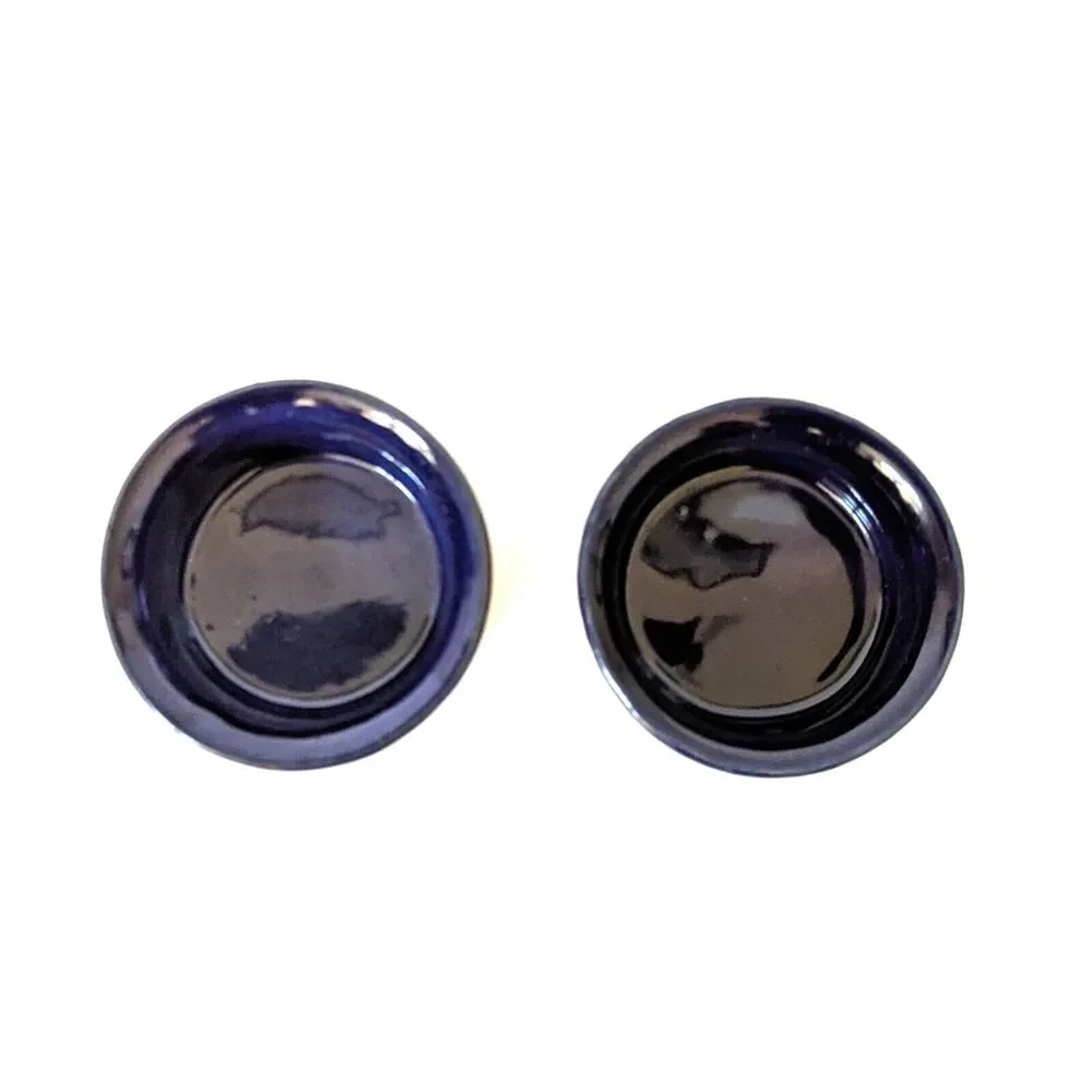 The Great American Stoneware Factory Ramekin Set of 2 Cobalt Glaze Ovenware